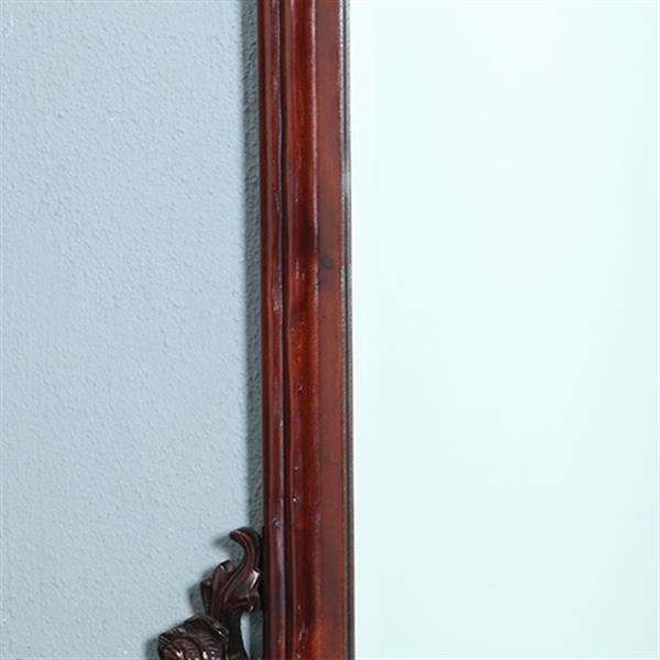 Grote foto getoogde mahonie schouwspiegel met gestoken onderhoeken en kroon no.361835 antiek en kunst spiegels