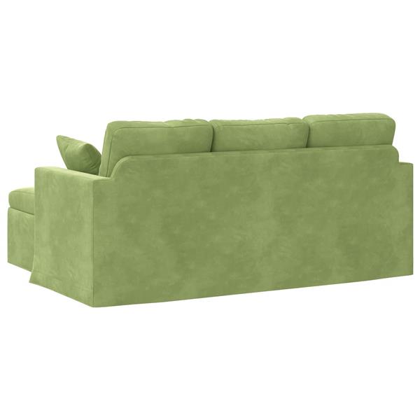 Grote foto vidaxl bank lichtgroen 198 x 134 x 80 cm fluweel huis en inrichting bankstellen