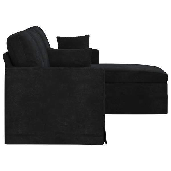 Grote foto vidaxl bank zwart 198 x 134 x 80 cm fluweel huis en inrichting bankstellen