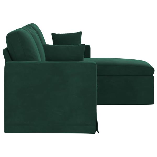 Grote foto vidaxl bank donkergroen 198 x 134 x 80 cm fluweel huis en inrichting bankstellen