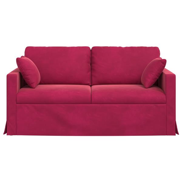 Grote foto vidaxl bank wijnrood 158 x 78 x 80 cm fluweel huis en inrichting bankstellen