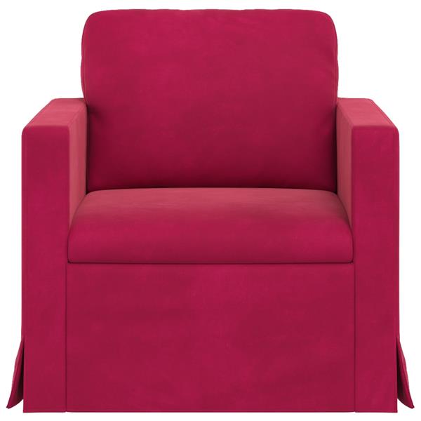 Grote foto vidaxl bank wijnrood 78 x 78 x 80 cm fluweel huis en inrichting bankstellen