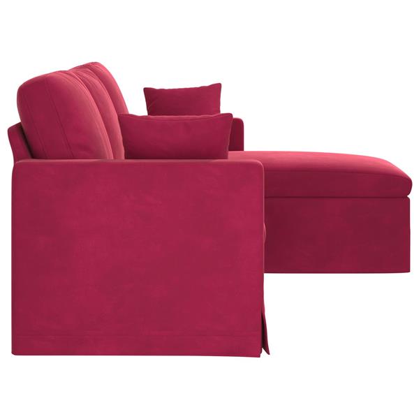 Grote foto vidaxl bank wijnrood 198 x 134 x 80 cm fluweel huis en inrichting bankstellen