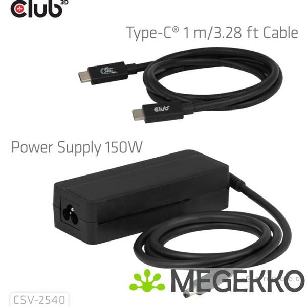 Grote foto club3d club 3d 14 in 1 usb c quad display dockingstation 4 schermen 100w snelladen computers en software overige computers en software