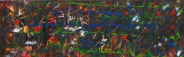 Grote foto kunsthandel gennep blue stripes antiek en kunst abstract