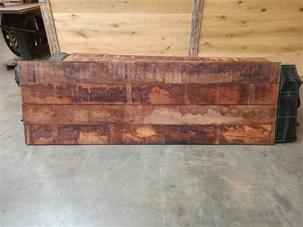 Grote foto 80 cm hoog en 250 cm lang hardhouten beschoeiingschot geschroefd en gronddoek doe het zelf en verbouw hout en planken