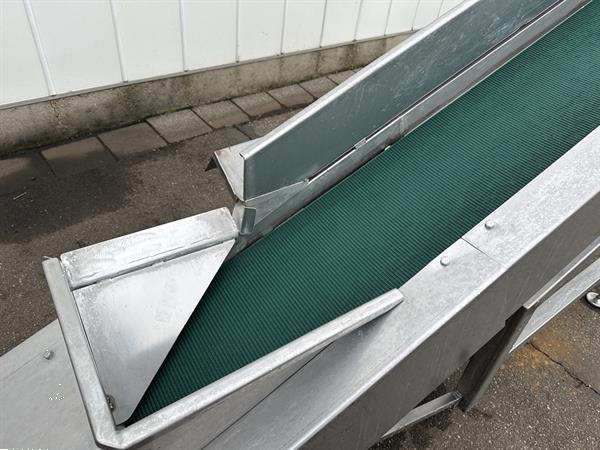 Grote foto opvoerband roestvrij staal met vlakke transportband 290 x 30 cm doe het zelf en verbouw afvalverwerking