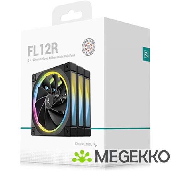 Grote foto deepcool fl12r 3 in 1 computer behuizing ventilator 12 cm zwart 3 stuk s computers en software overige computers en software