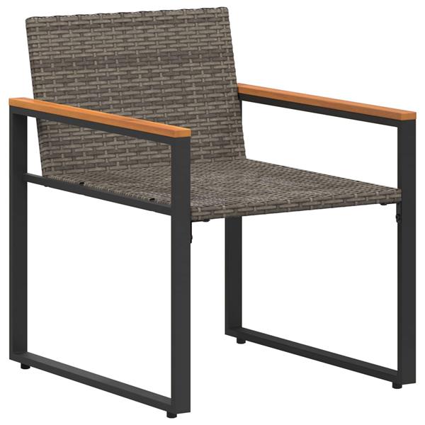 Grote foto vidaxl meubelsets met kussen 3 pcs grijs en marineblauw rattan tuin en terras tuinmeubelen