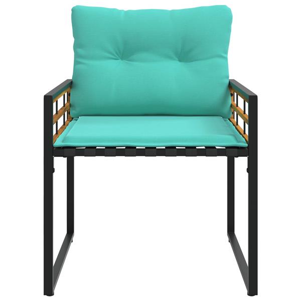 Grote foto vidaxl buitenmeubelset met kussen 3 pcs turquoise tuin en terras tuinmeubelen