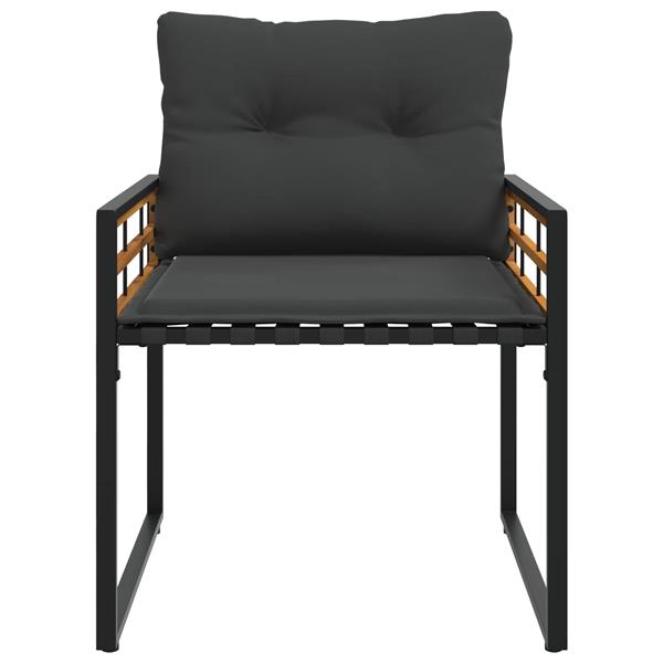 Grote foto vidaxl buitenmeubelset met kussen 3 pcs middelgrijs tuin en terras tuinmeubelen