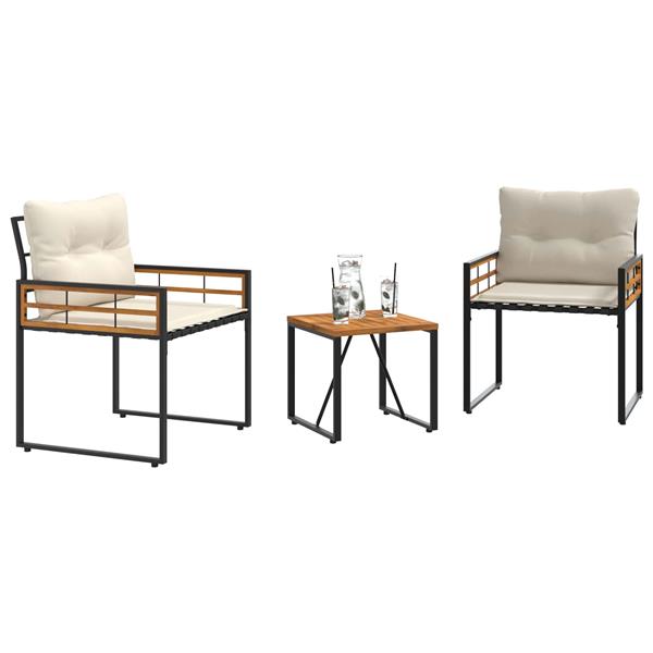 Grote foto vidaxl buitenmeubelset met kussen 3 pcs cr me tuin en terras tuinmeubelen