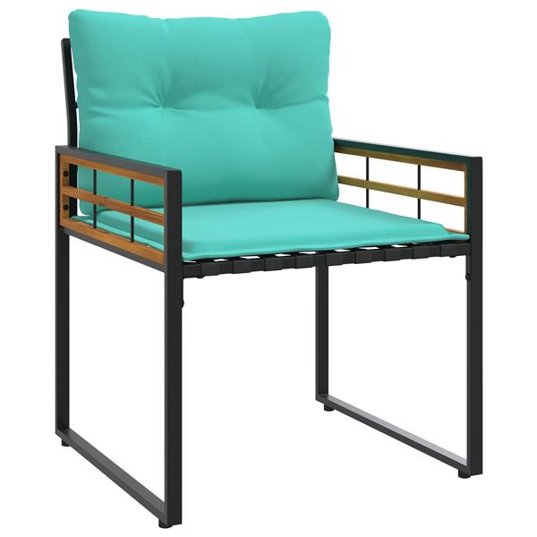 Grote foto vidaxl buitenmeubelset met kussen 4 pcs turquoise tuin en terras tuinmeubelen