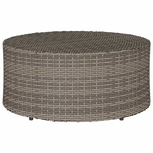 Grote foto vidaxl salontafel voor buiten grijs 68 x 30 cm polyrotan tuin en terras tuinmeubelen