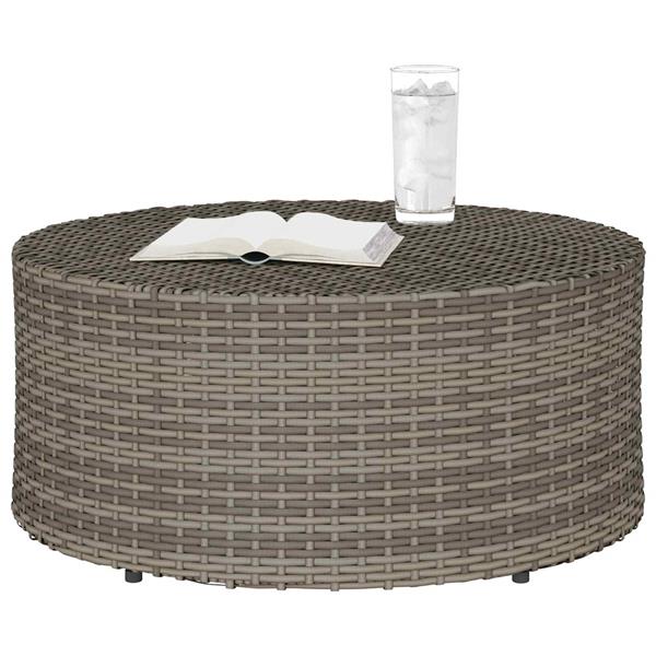 Grote foto vidaxl salontafel voor buiten grijs 68 x 30 cm polyrotan tuin en terras tuinmeubelen