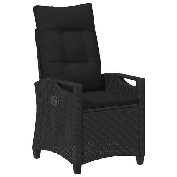 Grote foto vidaxl recliner tuinstoelen zwart 56 x 60 x 112 cm staal en polyester tuin en terras tuinmeubelen