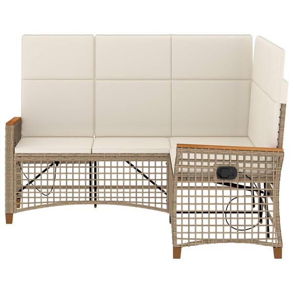 Grote foto vidaxl tuin ligbankset beige en cr me wit 164 x 164 x 112 cm tuin en terras tuinmeubelen