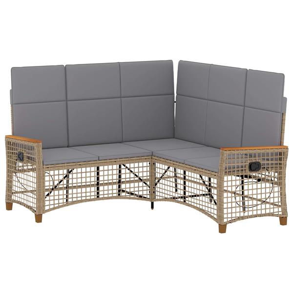 Grote foto vidaxl tuin ligbankset beige en licht grijs 164 x 164 x 112 cm tuin en terras tuinmeubelen