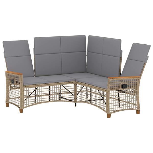 Grote foto vidaxl tuin ligbankset beige en licht grijs 164 x 164 x 112 cm tuin en terras tuinmeubelen