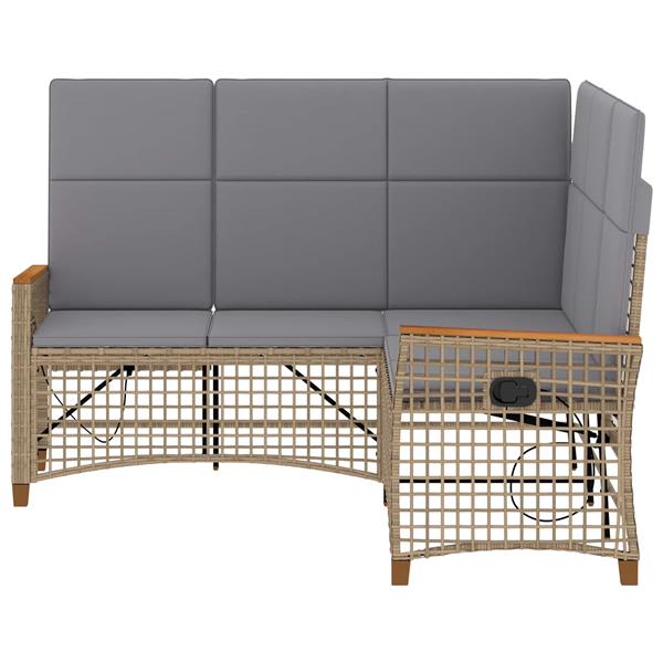 Grote foto vidaxl tuin ligbankset beige en licht grijs 164 x 164 x 112 cm tuin en terras tuinmeubelen