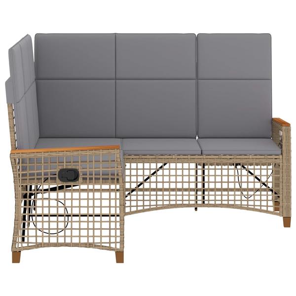 Grote foto vidaxl tuin ligbankset beige en licht grijs 164 x 164 x 112 cm tuin en terras tuinmeubelen