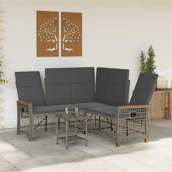 Grote foto vidaxl tuin ligbankset grijs en donkergrijs 164 x 164 x 112 cm tuin en terras tuinmeubelen