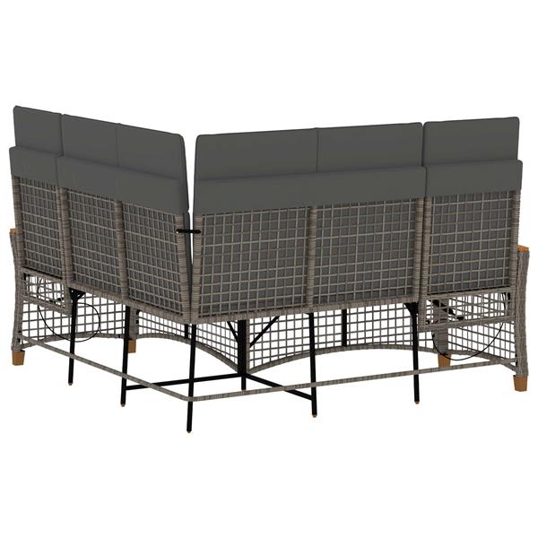 Grote foto vidaxl tuin ligbankset grijs en donkergrijs 164 x 164 x 112 cm tuin en terras tuinmeubelen