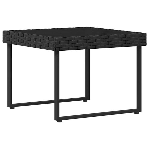 Grote foto vidaxl tuinbankenset met kussen 2 pcs zwart poly rattan en staal tuin en terras tuinmeubelen