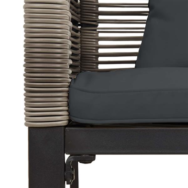 Grote foto vidaxl tuinbank grijs en donkergrijs 117 x 54 x 74.5 cm poly rattan tuin en terras tuinmeubelen