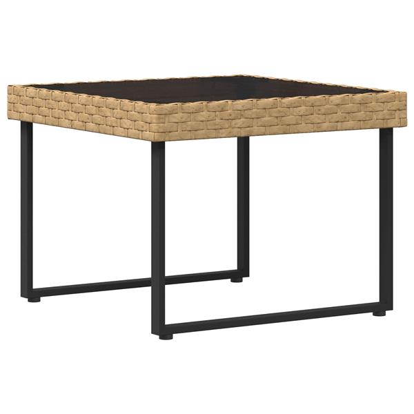 Grote foto vidaxl tuinbankenset met kussen 2 pcs naturel poly rattan en staal tuin en terras tuinmeubelen