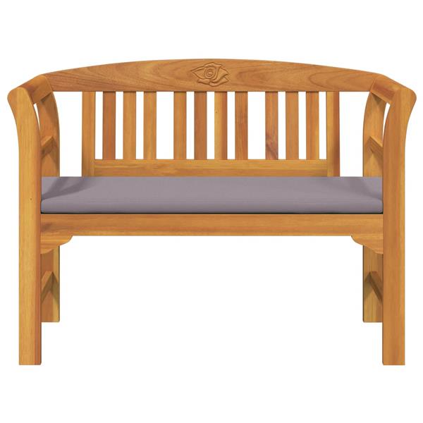 Grote foto vidaxl bank met kussen natuurlijke olie afwerking 114 x 46 x 82 5 cm tuin en terras tuinmeubelen