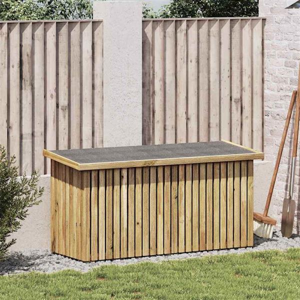 Grote foto vidaxl tuinopslagdoos met opslag naturel 119 x 44 x 58 cm tuin en terras overige tuin en terras