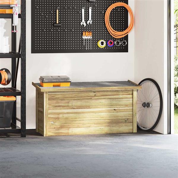 Grote foto vidaxl opbergbox naturel 119 x 44 5 x 58 cm ge mpregneerd grenenhout tuin en terras overige tuin en terras