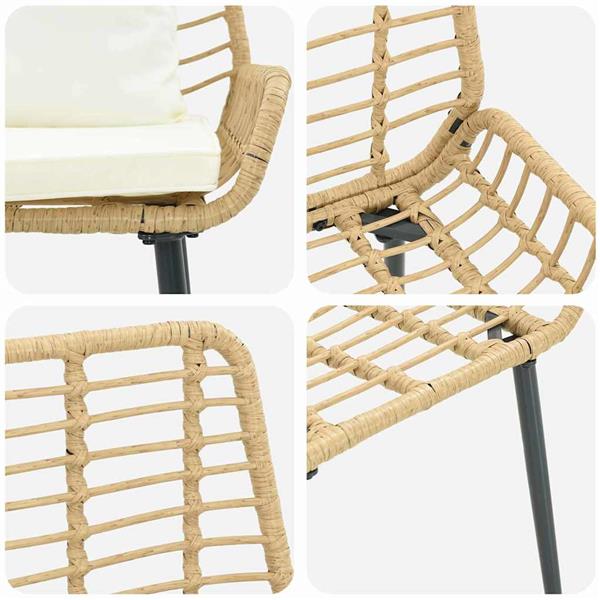 Grote foto vidaxl tuin eettafelset 3 pcs bruin en cr me poly rattan tuin en terras tuinmeubelen