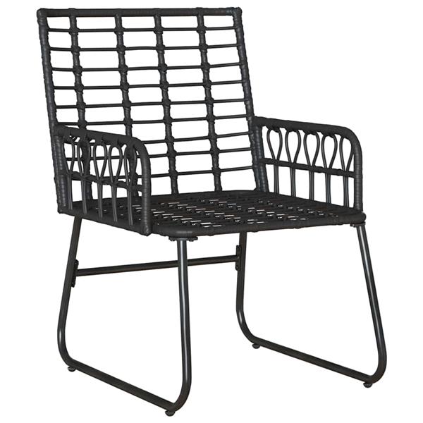 Grote foto vidaxl tuin eettafelset 3 pcs zwart en anthraciet poly rattan tuin en terras tuinmeubelen