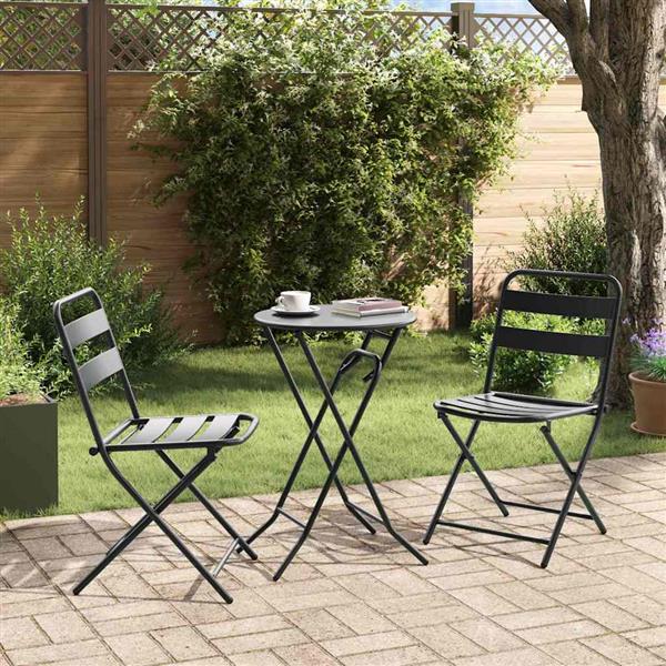 Grote foto vidaxl tuin bistro set 3 pcs antraciet staal tuin en terras tuinmeubelen