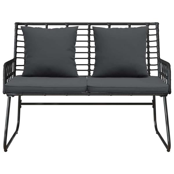 Grote foto vidaxl tuinbank zwart en anthraciet poly rattan tuin en terras tuinmeubelen