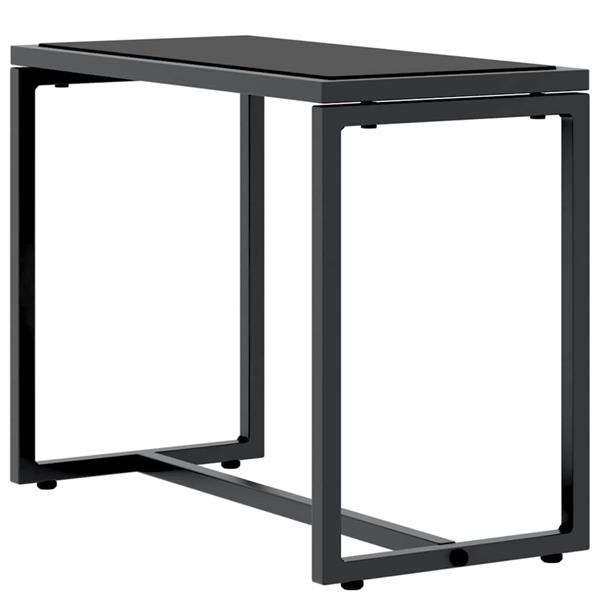 Grote foto vidaxl zonnebedden 2 persoon 3 pcs zwart en anthraciet staal tuin en terras tuinmeubelen