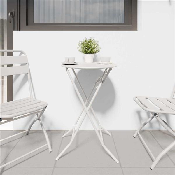 Grote foto vidaxl tuinstafel wit 50 x 50 x 72 cm metaal tuin en terras tuinmeubelen