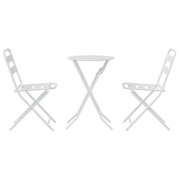 Grote foto vidaxl tuin bistro set 3 pcs wit staal tuin en terras tuinmeubelen