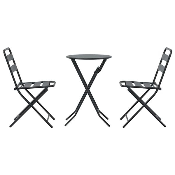 Grote foto vidaxl tuin bistro set 3 pcs antraciet staal tuin en terras tuinmeubelen