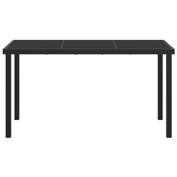 Grote foto vidaxl tuinstafel zwart 140 x 70 x 73 cm metaal tuin en terras tuinmeubelen