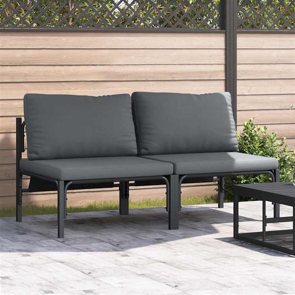 Grote foto vidaxl buitenmeubilair 2 pcs antraciet 80 x 80 x 71 cm staal tuin en terras tuinmeubelen
