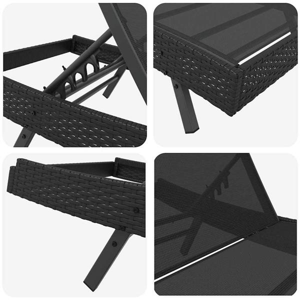 Grote foto vidaxl ligstoel 2 pcs zwart poly rattan tuin en terras tuinmeubelen