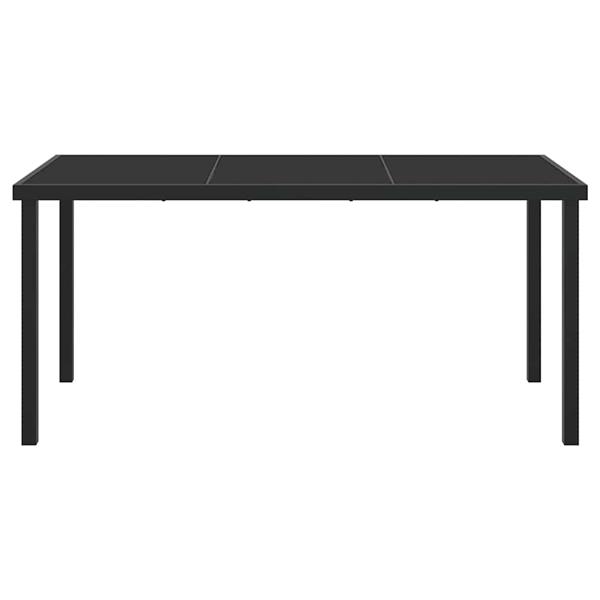 Grote foto vidaxl tuinstafel zwart 160 x 80 x 73 cm metaal tuin en terras tuinmeubelen