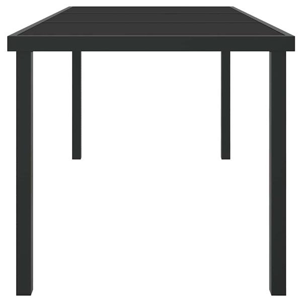 Grote foto vidaxl tuinstafel zwart 160 x 80 x 73 cm metaal tuin en terras tuinmeubelen