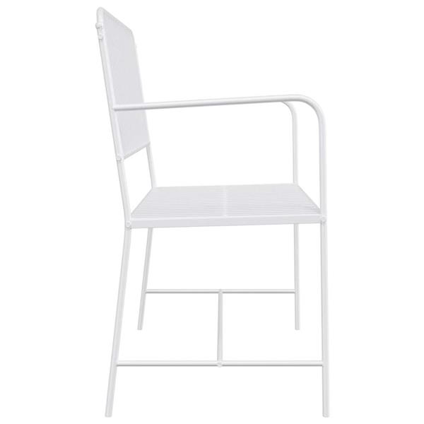 Grote foto vidaxl tuinbank effen wit 103 5 x 51 5 x 90 cm staal tuin en terras tuinmeubelen