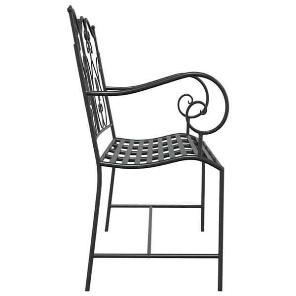 Grote foto vidaxl tuinbank zwart 104 x 54 x 93 cm staal tuin en terras tuinmeubelen