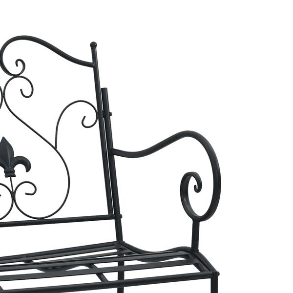 Grote foto vidaxl tuinbank zwart 104 x 54 x 93 cm staal tuin en terras tuinmeubelen