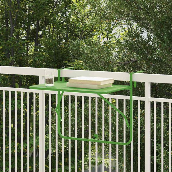 Grote foto vidaxl hangende balkon tafel groen 60 x 39 x 65 cm staal tuin en terras tuinmeubelen